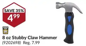 Princess Auto 8 oz Stubby Claw Hammer offer