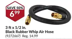 Princess Auto 3 ft x 1/2 in. Black Rubber Whip Air Hose offer