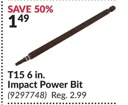 Princess Auto T15 6 in. Impact Power Bit offer