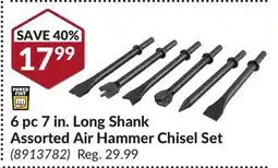 Princess Auto 6 pc 7 in. Long Shank Assorted Air Hammer Chisel Set offer