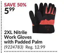 Princess Auto 2XL Nitrile Work Gloves with Padded Palm offer