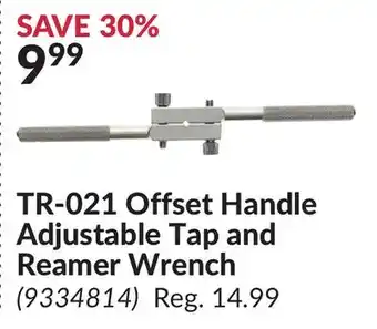 Princess Auto TR-021 Offset Handle Adjustable Tap and Reamer Wrench offer