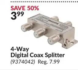 Princess Auto 4-Way Digital Coax Splitter offer