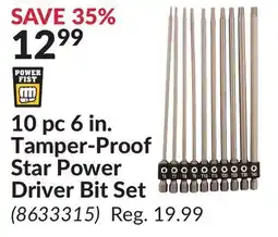 Princess Auto 10 pc 6 in. Tamper-Proof Star Power Driver Bit Set offer