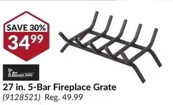 Princess Auto 27 in. 5-Bar Fireplace Grate offer