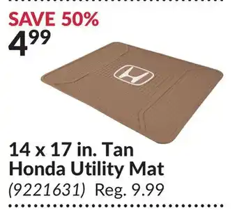 Princess Auto 14 x 17 in. Tan Honda Utility Mat offer