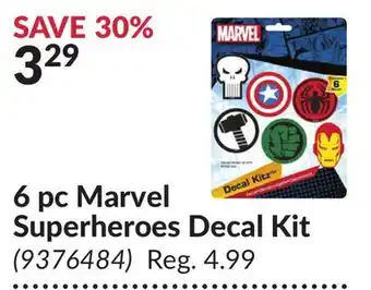 Princess Auto 6 pc Marvel Superheroes Decal Kit offer