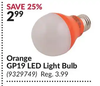 Princess Auto Orange GP19 LED Light Bulb offer