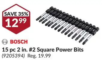 Princess Auto 15 pc 2 in. #2 Square Power Bits offer