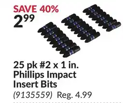 Princess Auto 25 pk #2 x 1 in. Phillips Impact Insert Bits offer