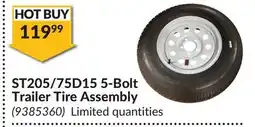 Princess Auto ST205/75D15 5-Bolt Trailer Tire Assembly offer