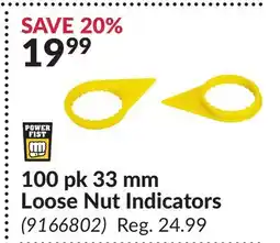 Princess Auto 100 pk 33 mm Loose Nut Indicators offer