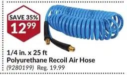 Princess Auto 1/4 in. x 25 ft Polyurethane Recoil Air Hose offer