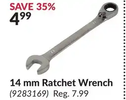 Princess Auto 14 mm Ratchet Wrench offer