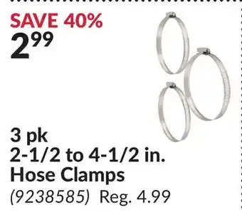 Princess Auto 3 pk 2-1/2 to 4-1/2 in. Hose Clamps offer