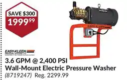 Princess Auto 3.6 GPM@2, 400 PSI Wall-Mount Electric Pressure Washer offer