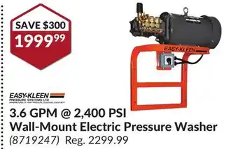 Princess Auto 3.6 GPM@2, 400 PSI Wall-Mount Electric Pressure Washer offer