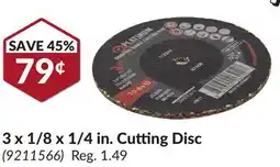 Princess Auto 3 x 1/8 x 1/4 in. Cutting Disc offer