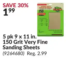 Princess Auto 5 pk 9 x 11 in. 150 Grit Very Fine Sanding Sheets offer