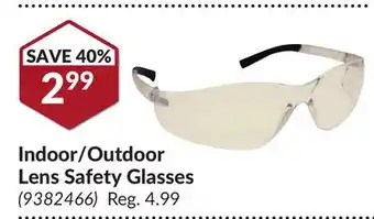 Princess Auto Indoor/Outdoor Lens Safety Glasses offer