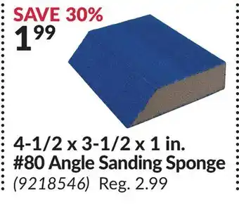 Princess Auto 4-1/2 x 3-1/2 x 1 in. #80 Angle Sanding Sponge offer