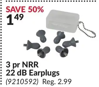 Princess Auto 22 dB Earplugs offer