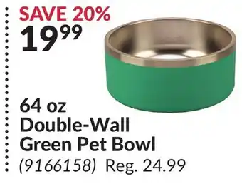 Princess Auto 64 oz Double-Wall Green Pet Bowl offer