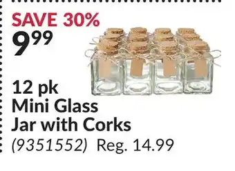 Princess Auto 12 pk Mini Glass Jar with Corks offer