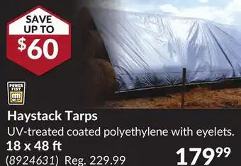 Princess Auto 18 x 48 ft Haystack Tarps offer