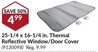 Princess Auto 25-1/4 x 16-1/4 in. Thermal Reflective Window/Door Cover offer