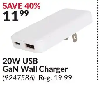 Princess Auto 20W USB GaN Wall Charger offer