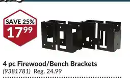 Princess Auto 4 pc Firewood/Bench Brackets offer