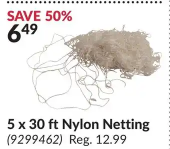 Princess Auto 5 x 30 ft Nylon Netting offer