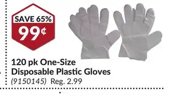 Princess Auto 120 pk One-Size Disposable Plastic Gloves offer