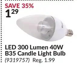 Princess Auto LED 300 Lumen 40W B35 Candle Light Bulb offer