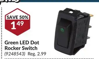 Princess Auto Green LED Dot Rocker Switch offer