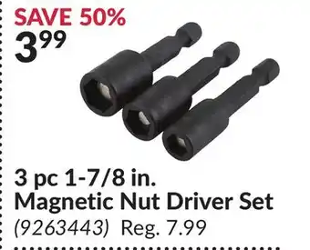 Princess Auto 3 pc 1-7/8 in. Magnetic Nut Driver Set offer