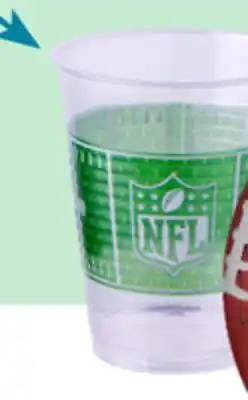 Party City National Football League NFL Plastic Reusable Cups, Green/Clear, 16-oz, 25-pk, for Sports Party offer