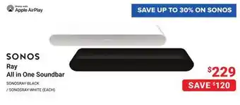 Visions Electronics Sonos Ray All in One Soundbar offer