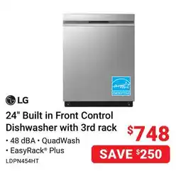 Visions Electronics LG 24 Built in Front Control Dishwasher with 3rd rack offer