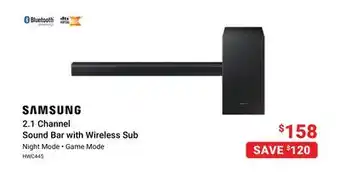 Visions Electronics 2.1 Channel Sound Bar with Wireless Sub offer