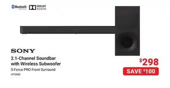 Visions Electronics Sony 2.1-Channel Soundbar with Wireless Subwoofer offer