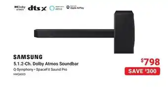 Visions Electronics Samsung 5.1.2-Ch. Dolby Atmos Soundbar offer