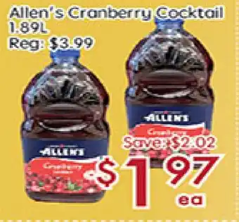 Sunny Food Mart Allen's Cranberry Cocktail offer