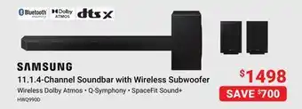 Visions Electronics SAMSUNG 11.1.4-Channel Soundbar with Wireless Subwoofer offer