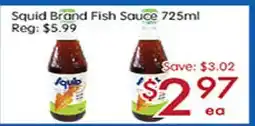 Sunny Food Mart Squid Brand Fish Sauce 725 ml offer