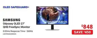 Visions Electronics Samsung Odyssey OLED 27 QHD FreeSync Monitor offer