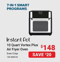 Visions Electronics Instant Pot 10 Quart Vortex Plus Air Fryer Oven offer