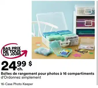 Michaels Boîtes de rangement pour photos à 16 compartiments d'Ordonnez simplement offer