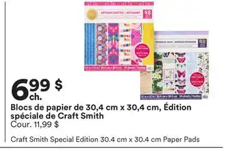 Michaels Blocs de papier de 30,4 cm x 30,4 cm, Édition spéciale de Craft Smith offer